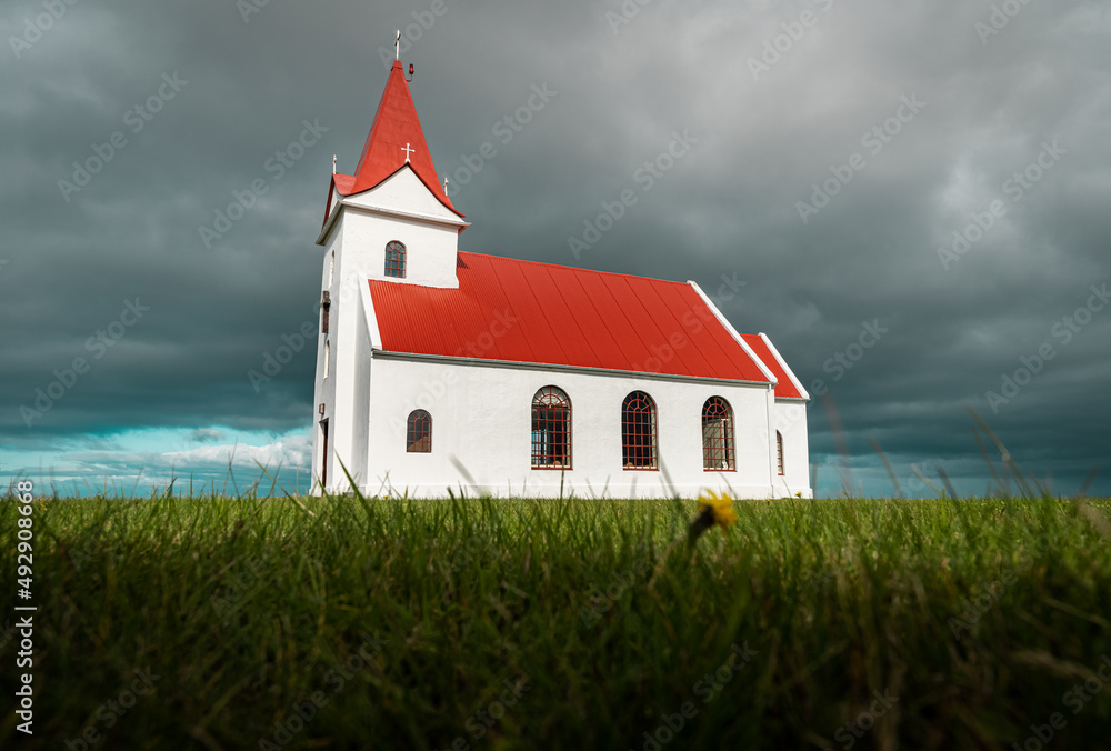 Ingjaldsholskirkja church in Iceland.
