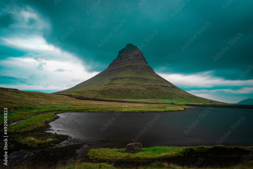 Kirkjufell mountain in Iceland.