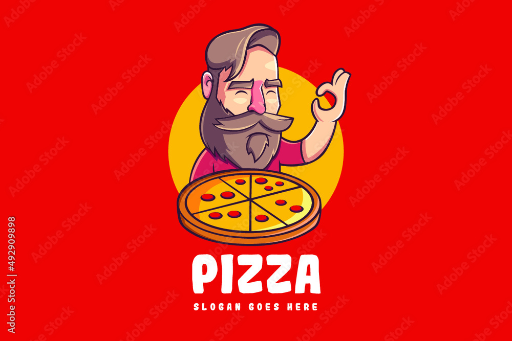 Pizza Cartoon Mascot Logo Pizza Cartoon Mascot Logo