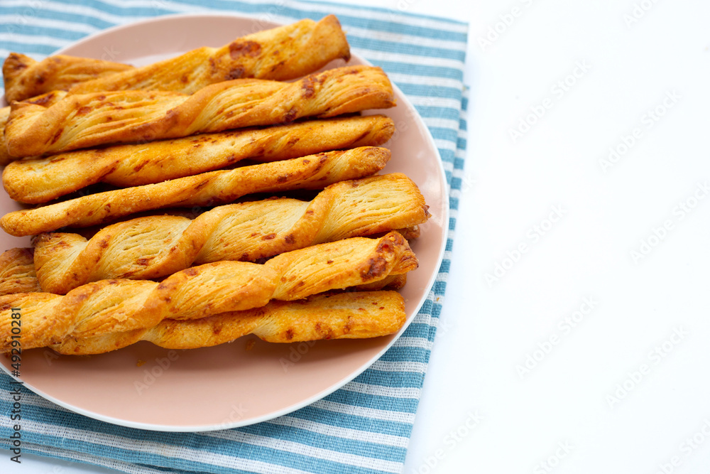 Bread sticks on white background Bread sticks on white background