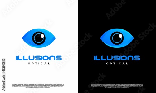 vector eyes modern logo on isolated background, optical logo design concept