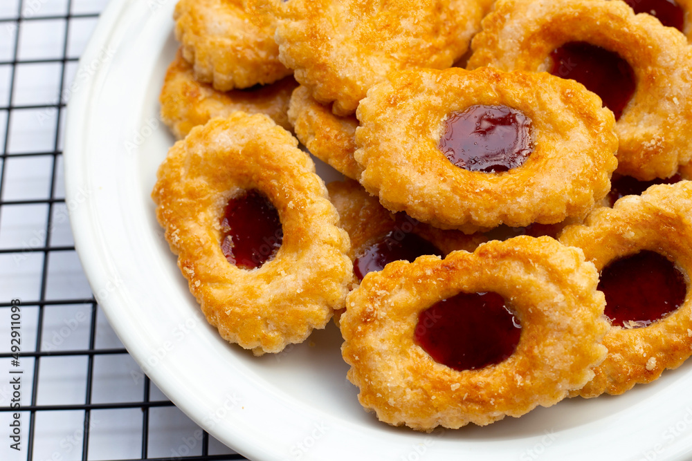 Puff pastry cookies filled with jam Puff pastry cookies filled with jam