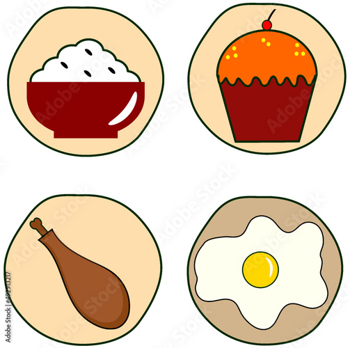 Food and beverage Icon Flat Illustration Vector