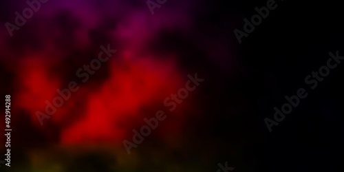 Dark Multicolor vector pattern with clouds.