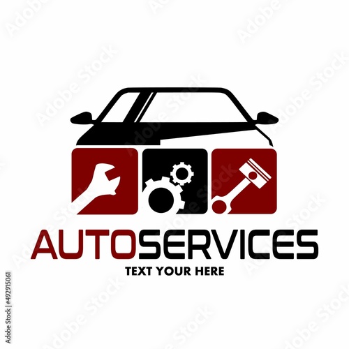 Automotive vector logo template. This design use services symbol. Suitable for transportation.