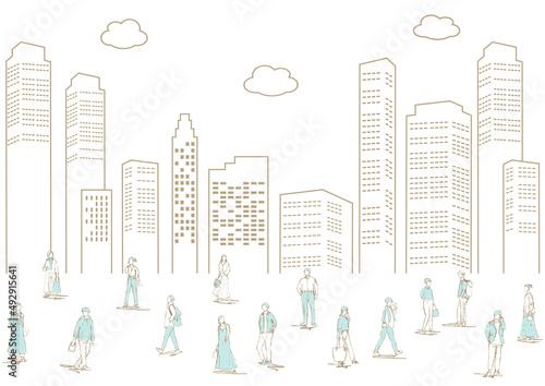 日常の人々　都市背景