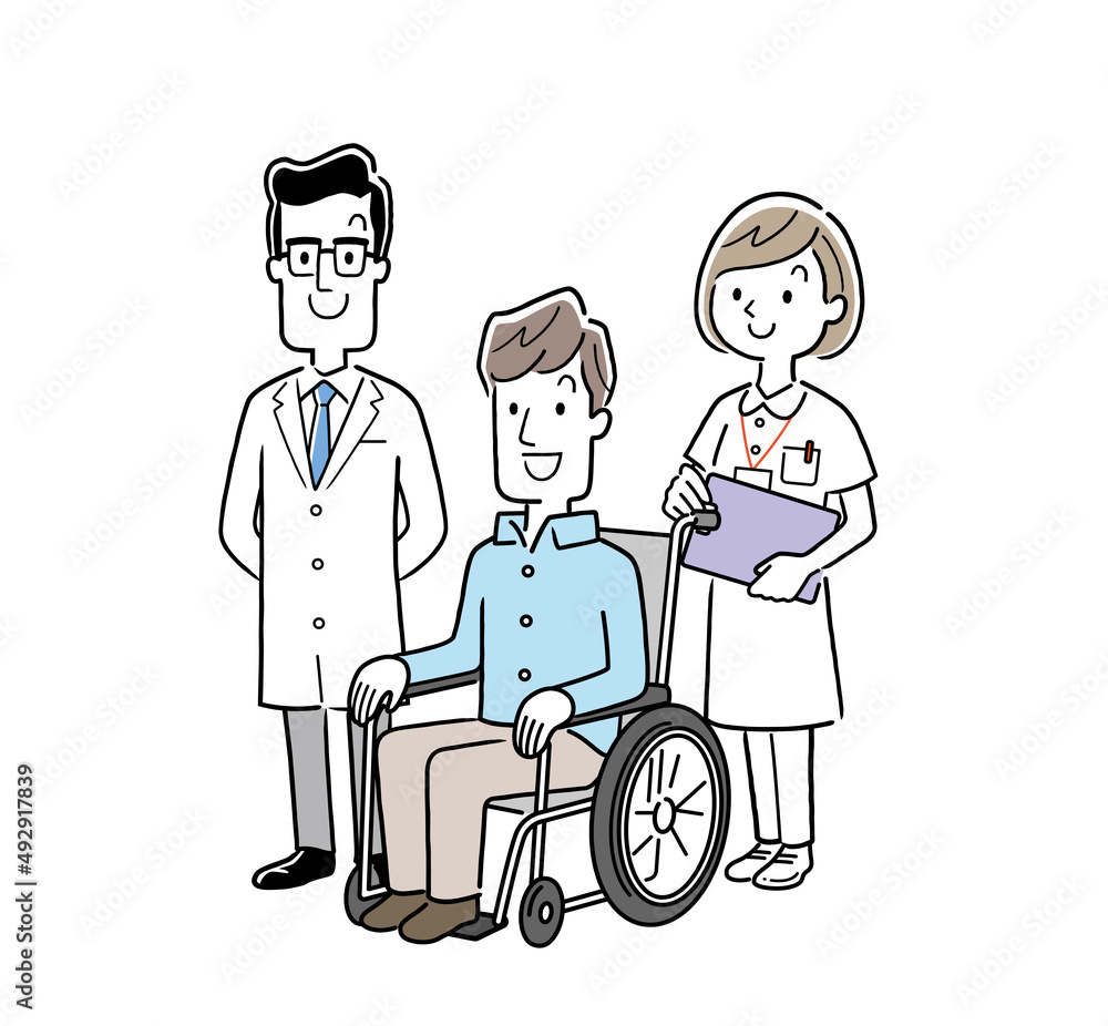 ベクターイラスト素材 医師と看護師と患者の男性 退院 Stock Vector Adobe Stock ベクターイラスト素材 医師と看護師と患者の男性 退院 Stock Vector Adobe Stock