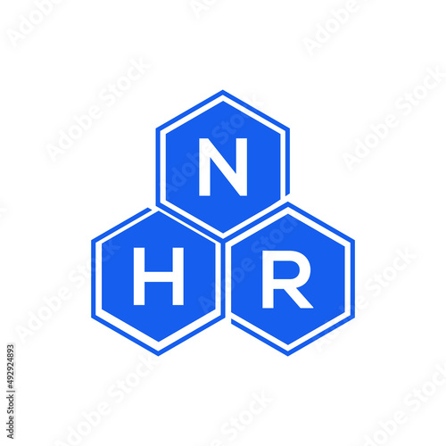 NHR letter logo design on White background. NHR creative initials letter logo concept. NHR letter design.  photo