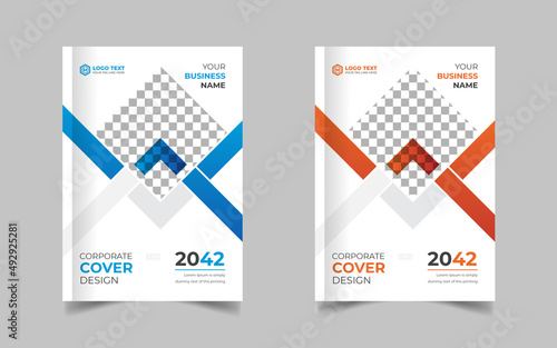 Corporate Book Cover Design Template in A4. Can be adapt to Brochure, Annual Report, Magazine, Poster, Business Presentation, Portfolio, Flyer, Fold, Banner, Website