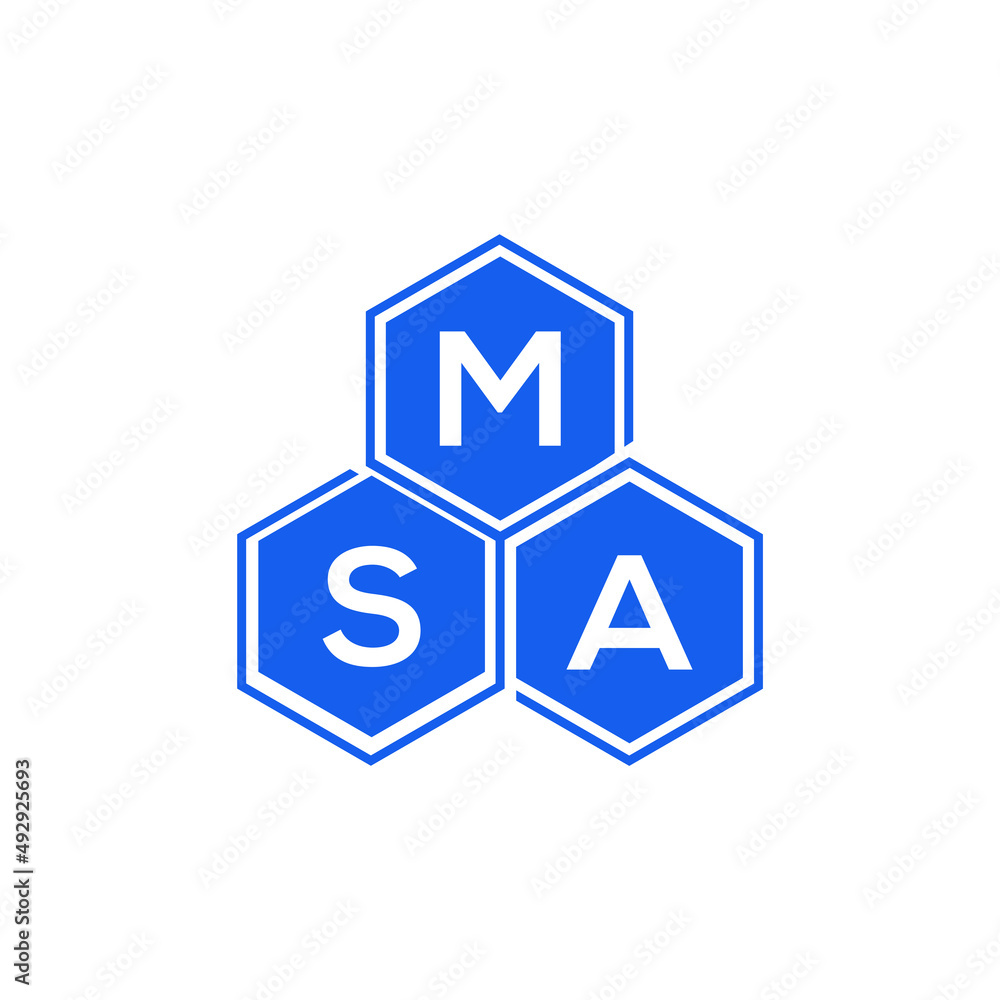 MSA letter logo design on White background. MSA creative initials letter logo concept. MSA letter design. MSA letter logo design on White background. MSA creative initials letter logo concept. MSA letter design.