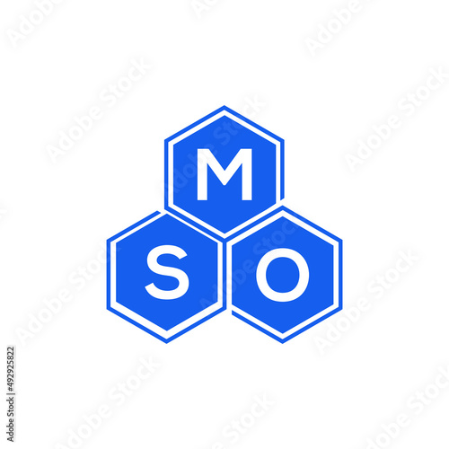 MSO letter logo design on White background. MSO creative initials letter logo concept. MSO letter design.  photo