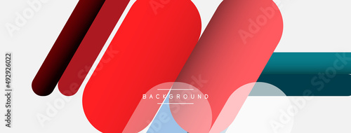 Overlapping round shapes and lines background. Vector illustration for wallpaper banner background or landing page