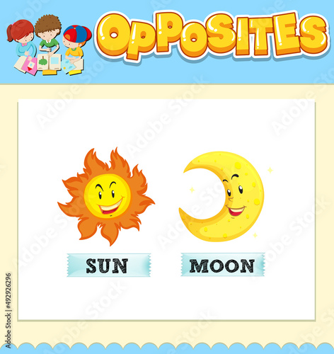 Opposite words for sun and moon