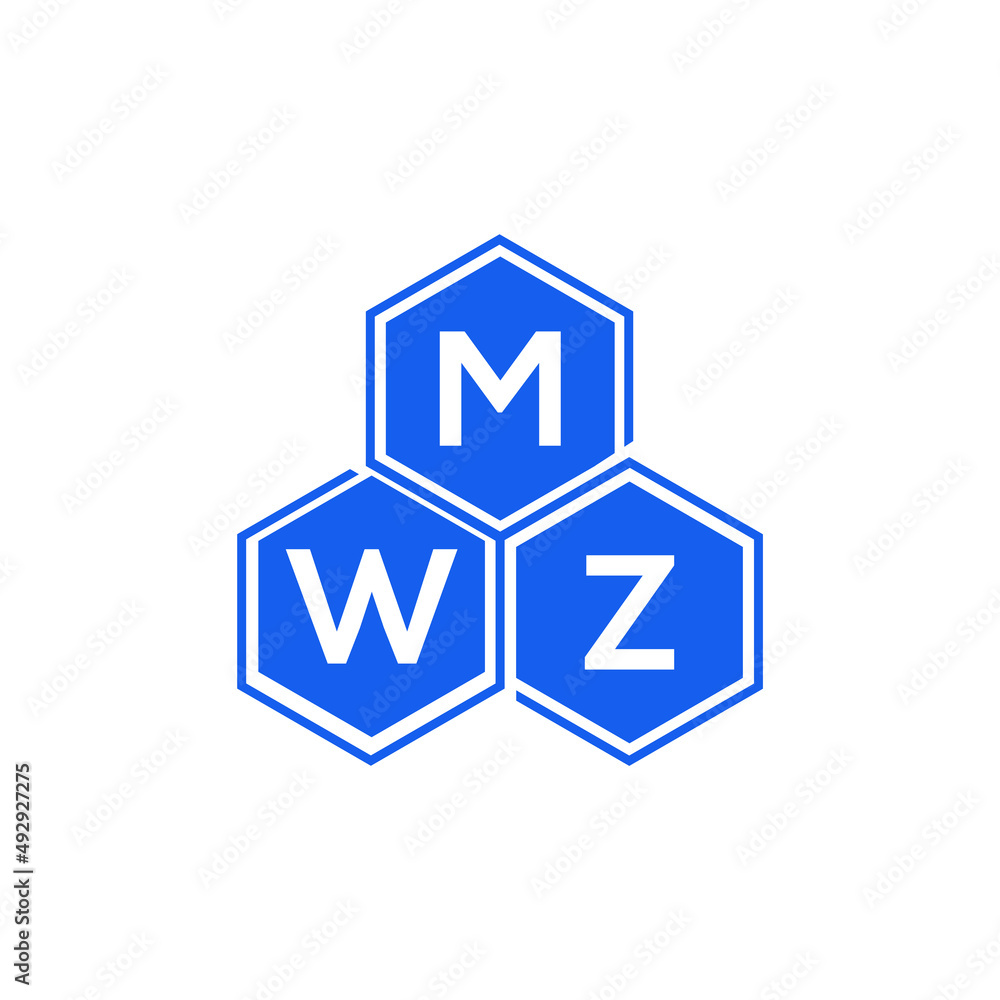 MWZ letter logo design on White background. MWZ creative initials letter logo concept. MWZ letter design. 