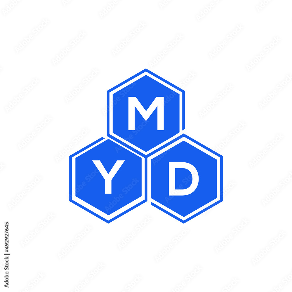 MYD letter logo design on White background. MYD creative initials letter logo concept. MYD letter design.  - obrazy, fototapety, plakaty 