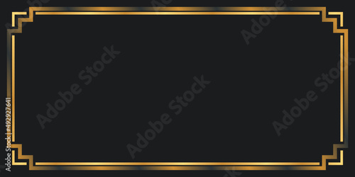 realistic golden frame on black background