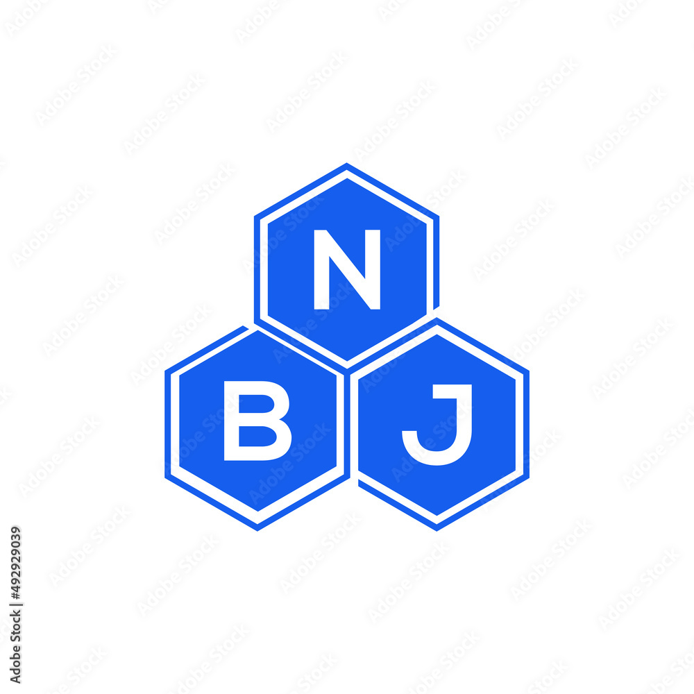 NBJ letter logo design on White background. NBJ creative initials letter logo concept. NBJ letter design. NBJ letter logo design on White background. NBJ creative initials letter logo concept. NBJ letter design.