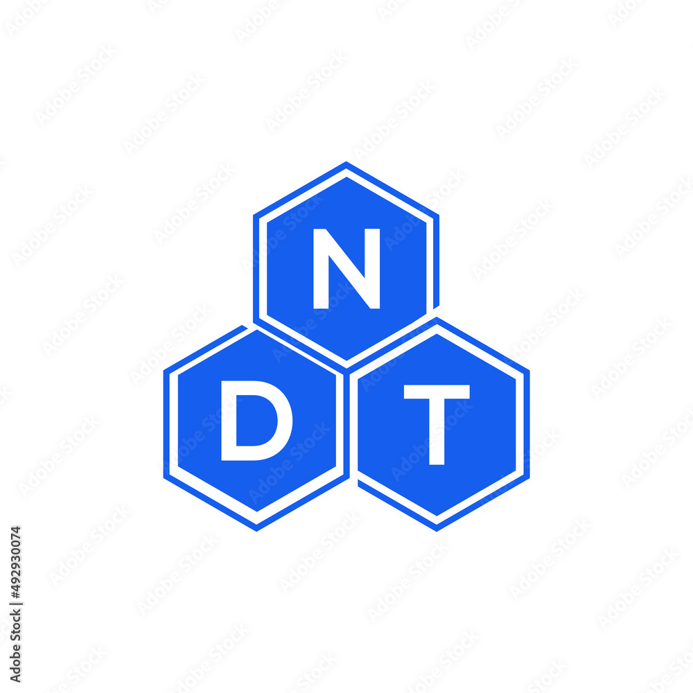 Obraz premium NDT letter logo design on White background. NDT creative initials letter logo concept. NDT letter design. 