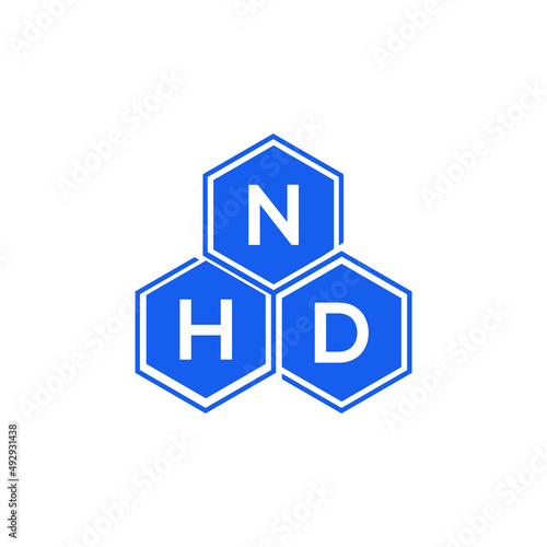 NHD letter logo design on White background. NHD creative initials letter logo concept. NHD letter design. 