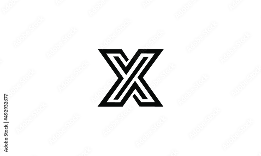 alphabet X logo vector