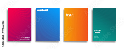 modern bright gradient color abstract line pattern background cover design. blue violet red orange green poster vector cover template.