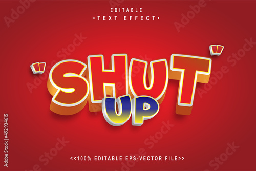 editable shut up cartoon text effect.logo text.typhography logo