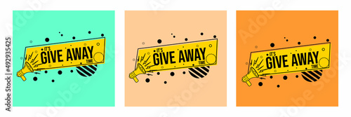 set banner with give away text. can be used for messages in chat bubbles