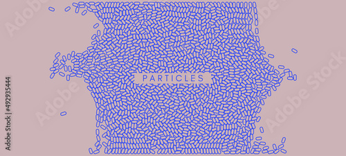 Cover design template. Vector illustration for science, chemistry or education. Irregular array or matrix of random ovals.