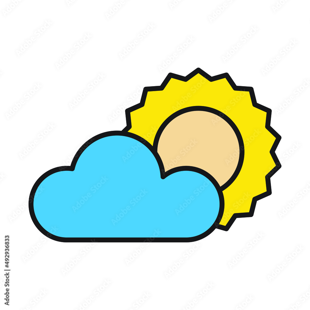 sun and cloud icon for website, presentation symbol editable sun and cloud icon for website, presentation symbol editable