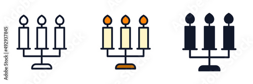 Menorah icon symbol template for graphic and web design collection logo vector illustration