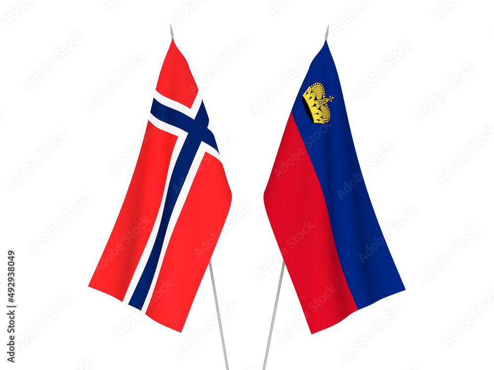 Norway and Liechtenstein flags