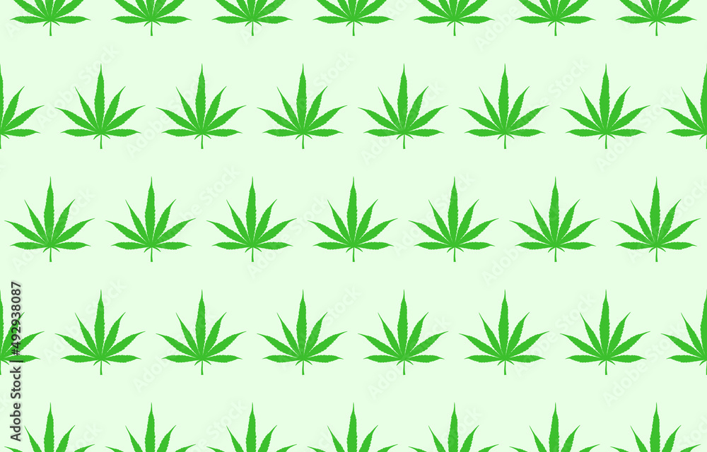 pattern seamless cannabis leaf. seamless pattern. Design for fabric, curtain, background, carpet, wallpaper, clothing, wrapping, Batik, fabric,Vector illustration
