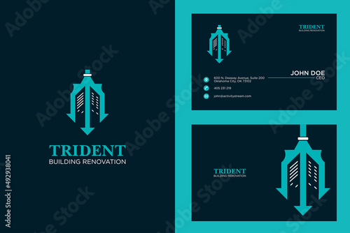 Logo trident building apartment renovation