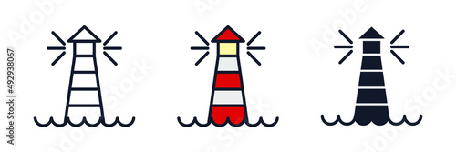 lighthouse icon symbol template for graphic and web design collection logo vector illustration