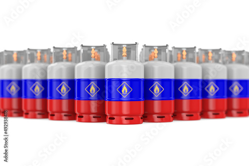 gas cylinder with flag russ...
