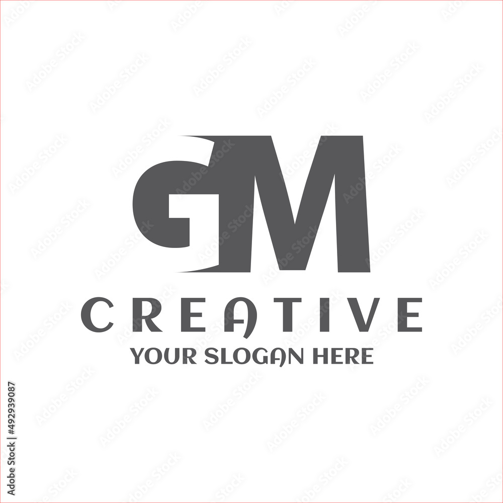 Creative minimal abstract GM capital logo. Letter GM 