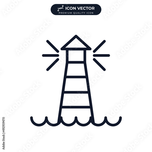 lighthouse icon symbol template for graphic and web design collection logo vector illustration