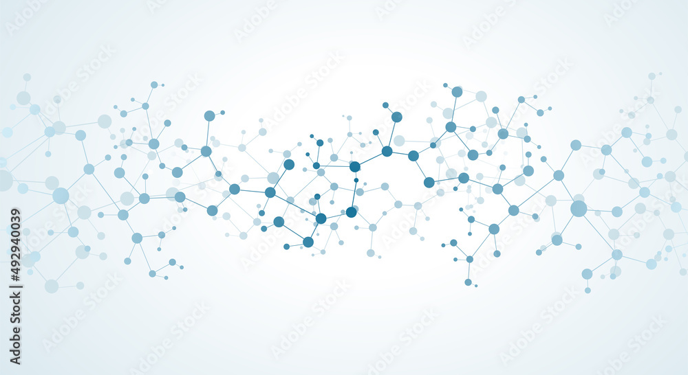 Fototapeta premium Concept of Digital molecular connection neuron network is used as a vector medical business background image.