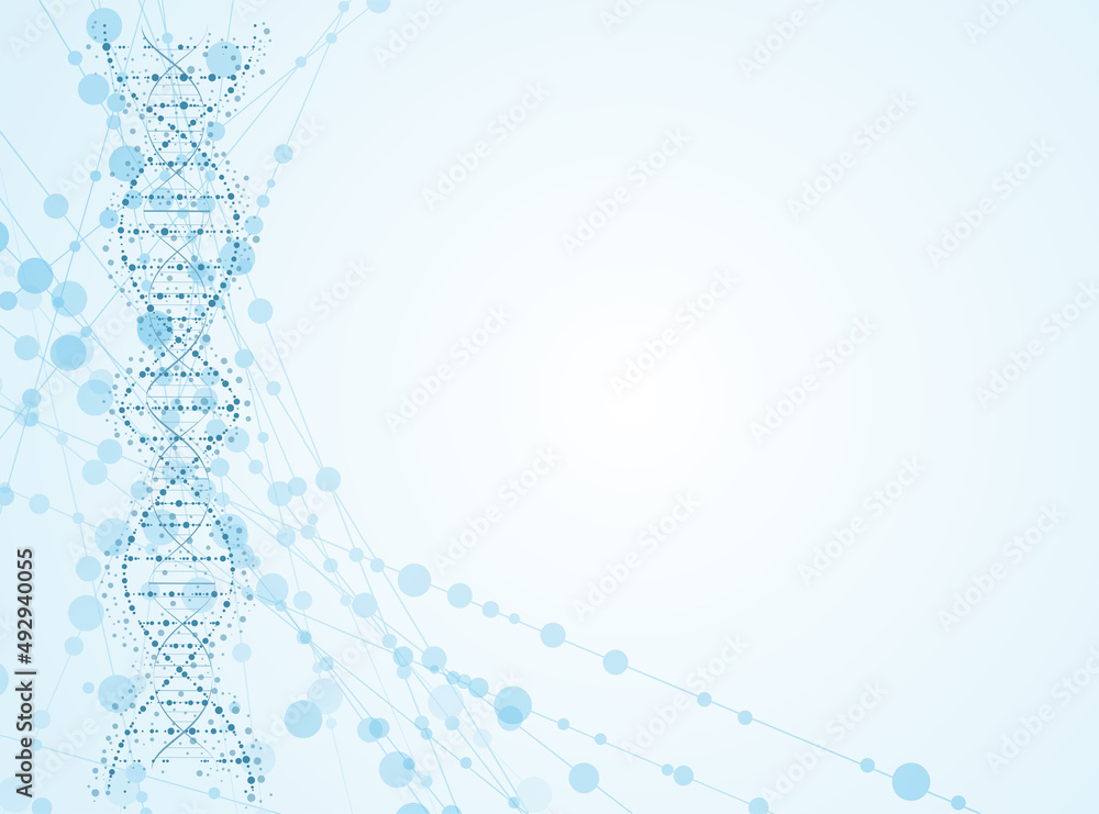 DNA concept digitally connected molecular neuron network used as a vector medical business background image.
