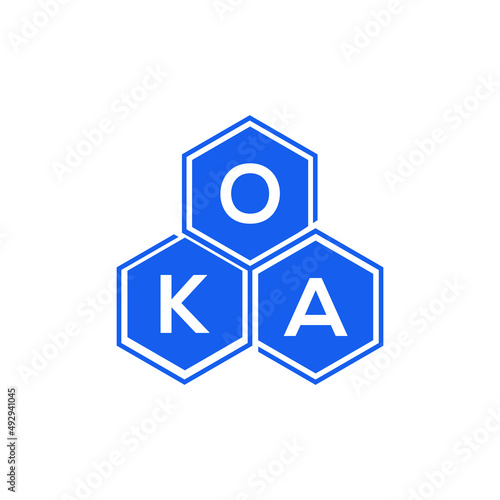 OKA letter logo design on black background. OKA  creative initials letter logo concept. OKA letter design.