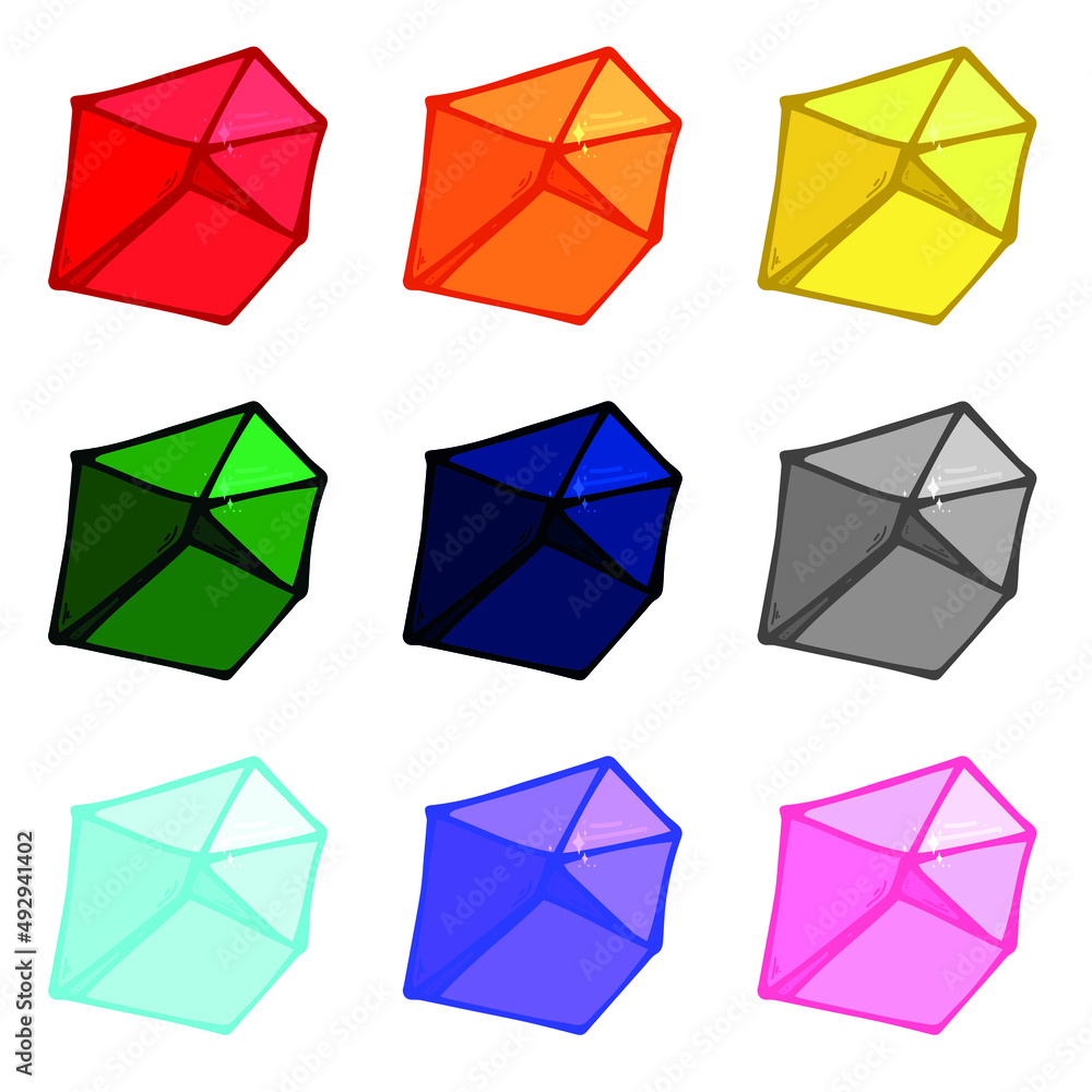 Hand drawn crystals set. Geometric gems diamonds vector illustrations collection. Colorful shard of glass. For geology, jewelry store, decoration, game, web. Hand drawn crystals set. Geometric gems diamonds vector illustrations collection. Colorful shard of glass. For geology, jewelry store, decoration, game, web.