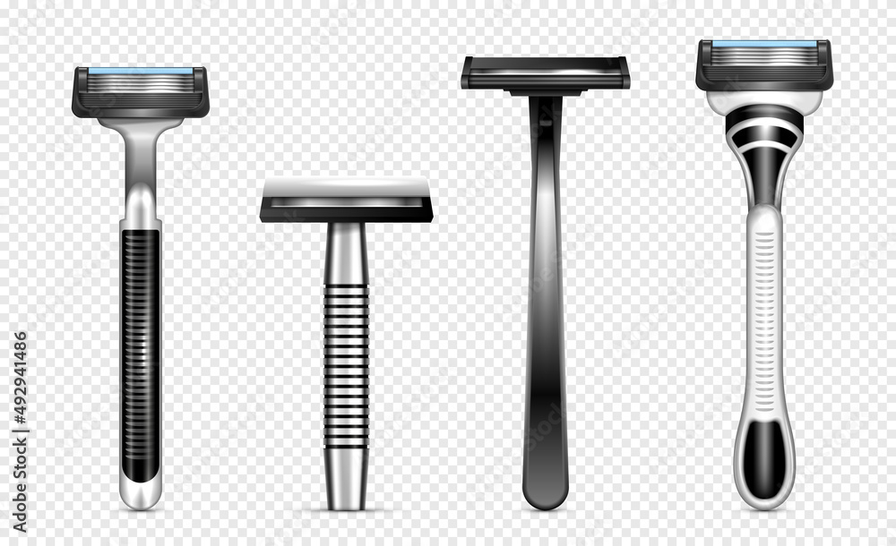 Fototapeta premium Realistic Men Razor Set
