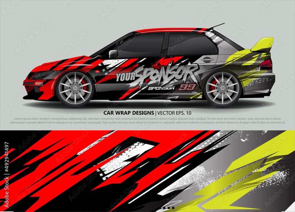 Car wrap decal design vector. abstract Graphic background kit designs for vehicle, race car, rally, livery, sport car Car wrap decal design vector. abstract Graphic background kit designs for vehicle, race car, rally, livery, sport car