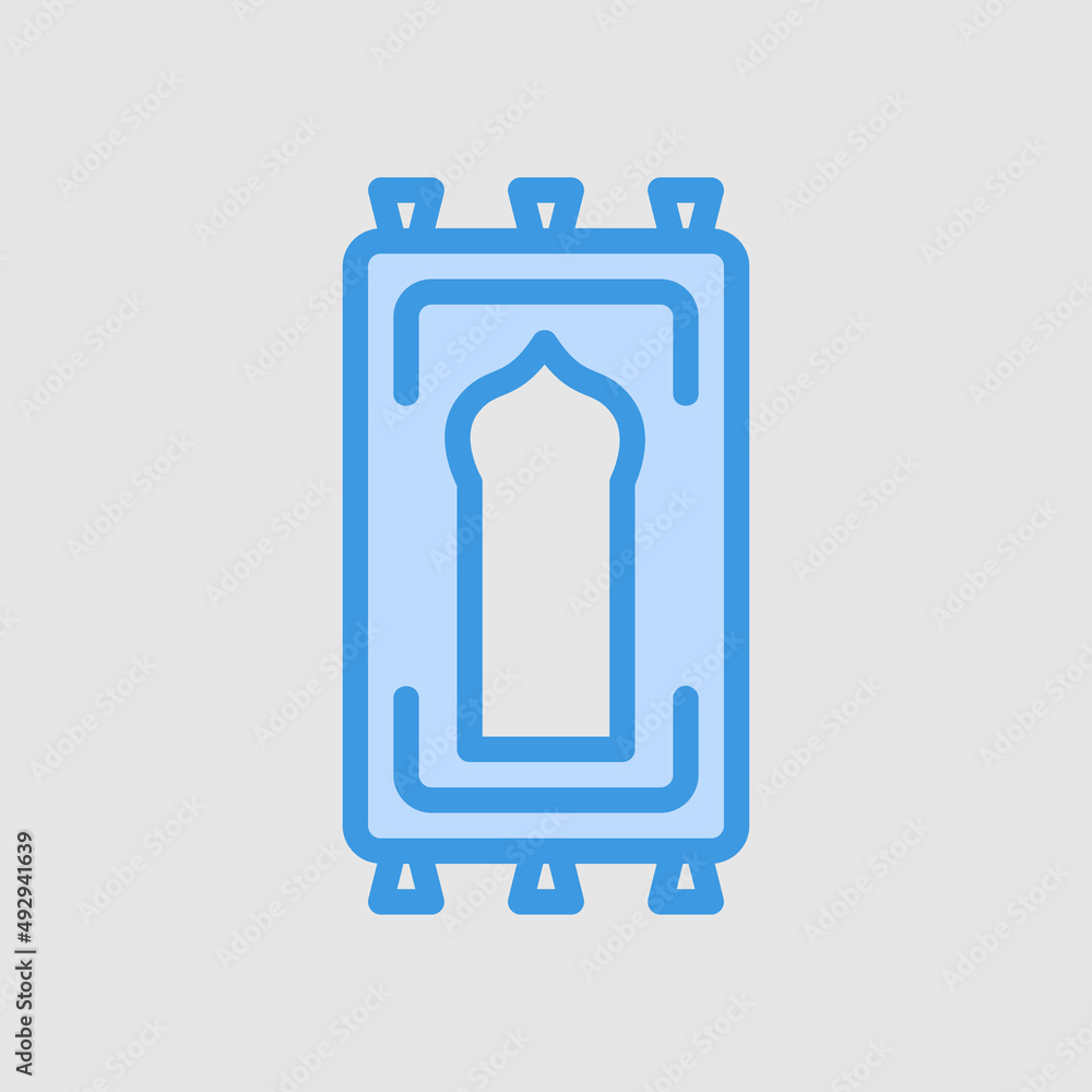 Rug icon in blue style about ramadan, use for website mobile app presentation Rug icon in blue style about ramadan, use for website mobile app presentation