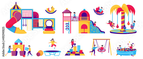 Fototapeta Naklejka Na Ścianę i Meble -  Mall Children Playroom Color Set