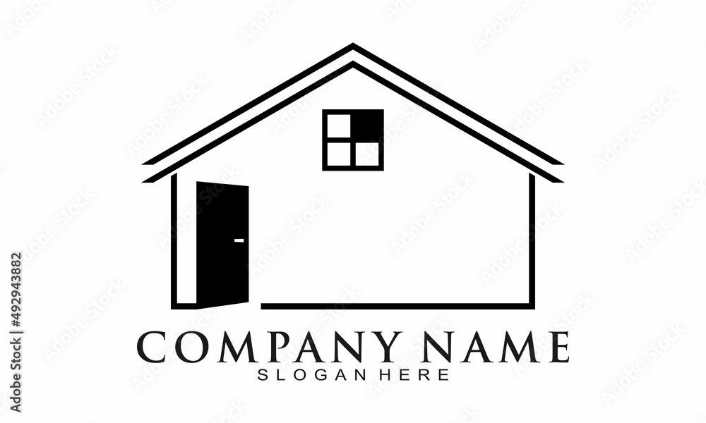 Modern house symbol vector logo Modern house symbol vector logo