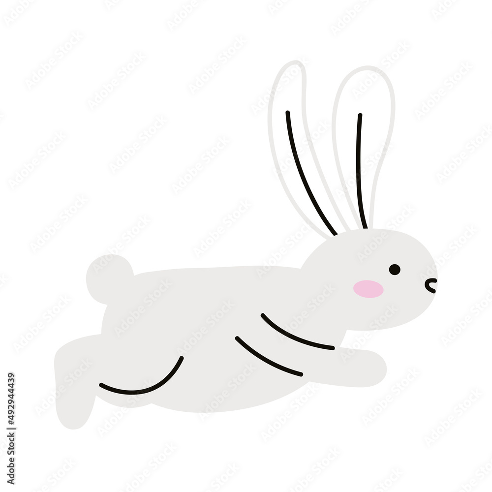 cute rabbit white running cute rabbit white running