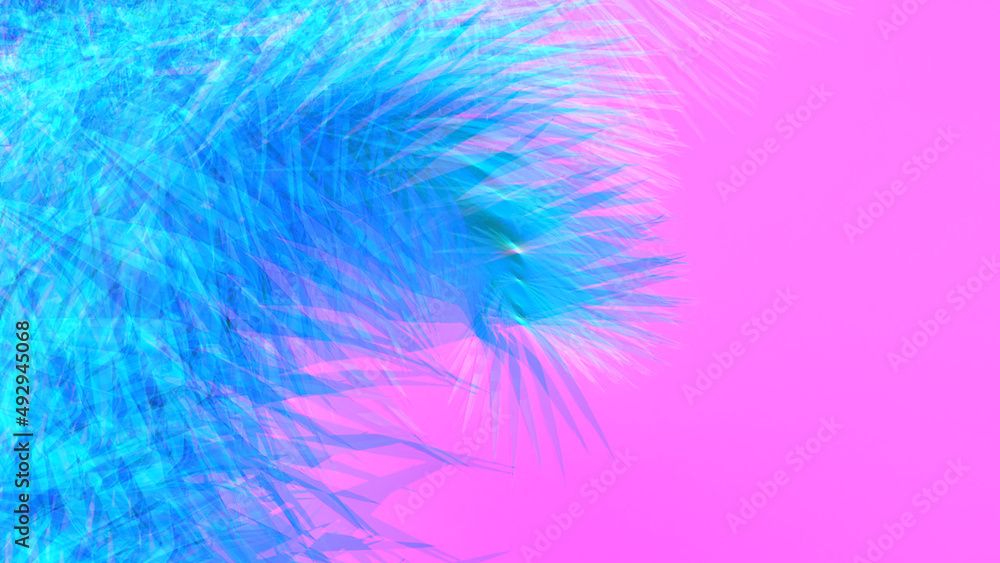 Obraz premium abstract fantasy gradient background with blue leaves.