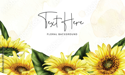 beautiful sun flower floral background template