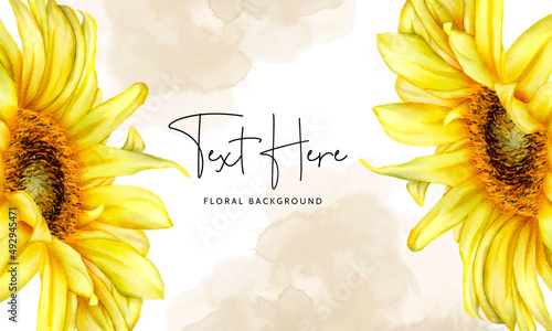 beautiful sun flower floral background template